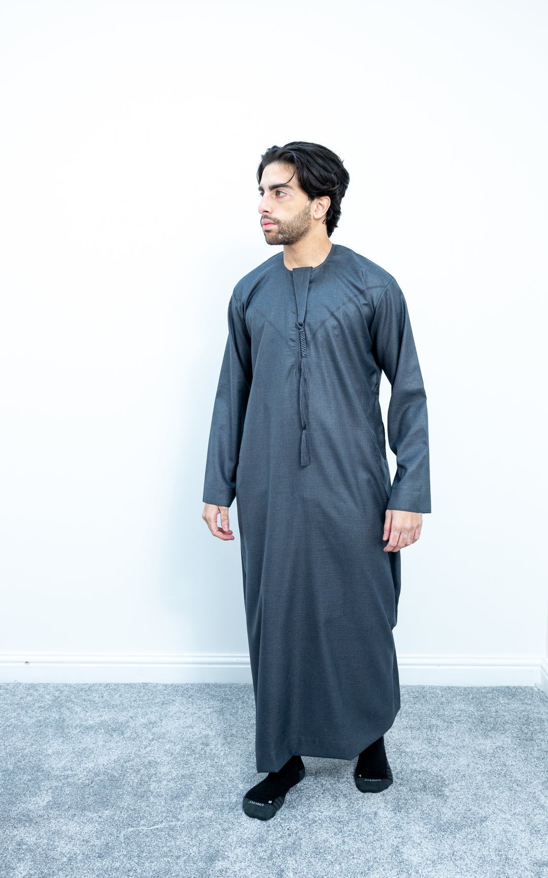 Premium Emirati Thobe - Dark Grey