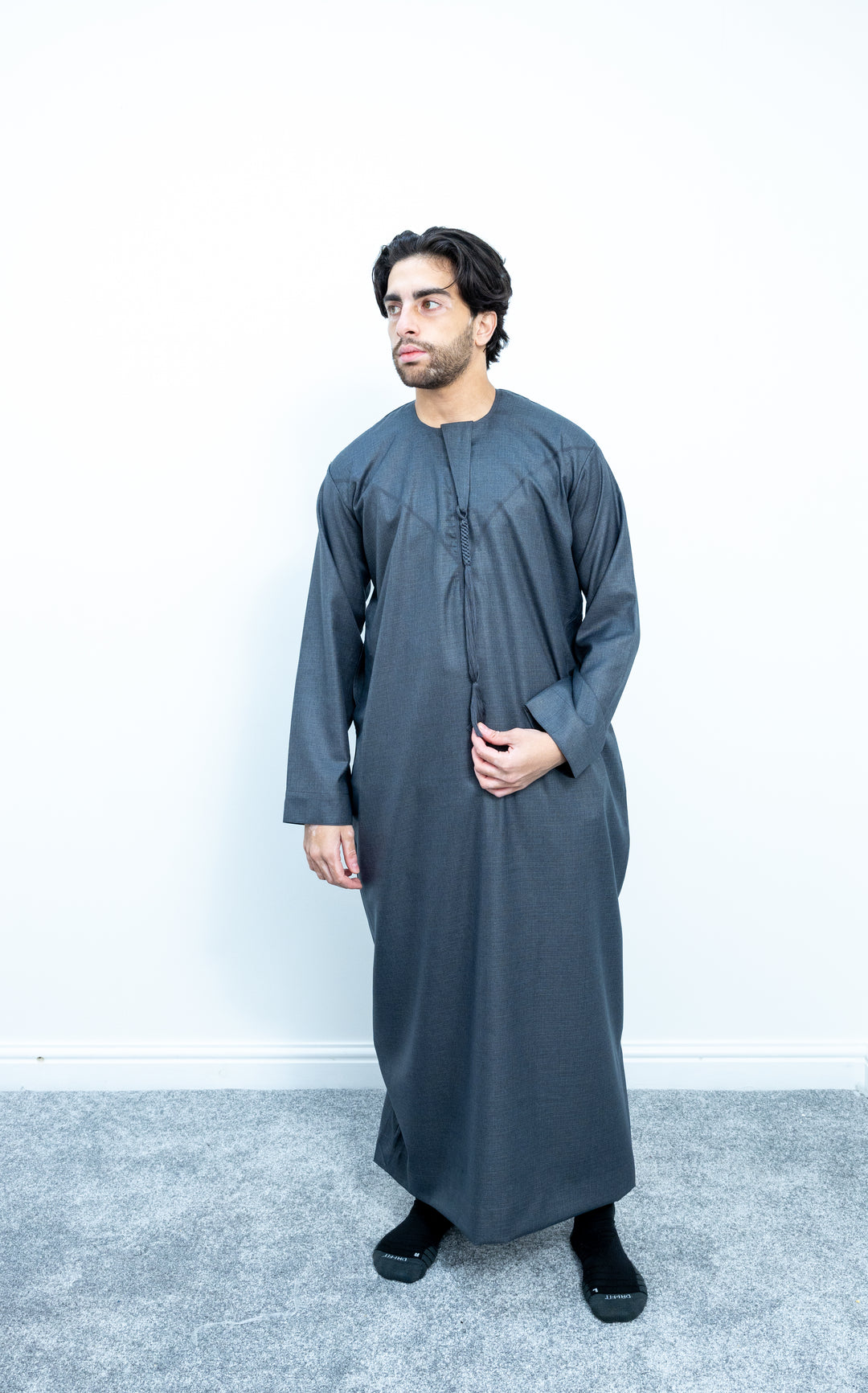 Premium Emirati Thobe - Dark Grey