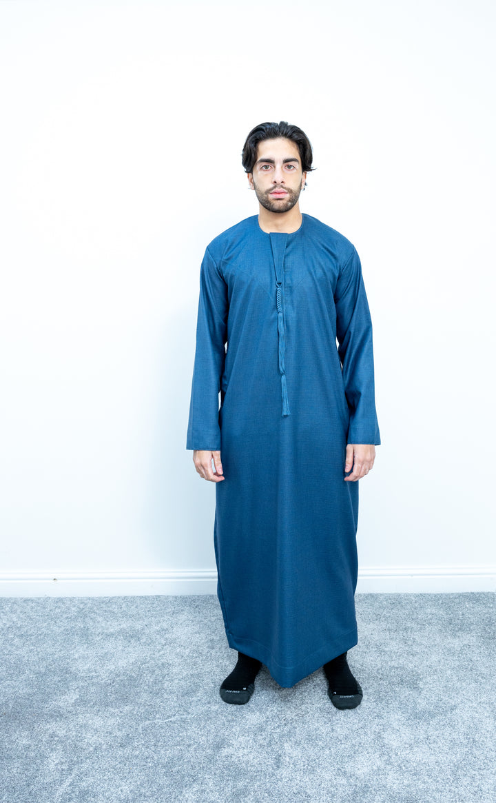 Premium Emirati Thobe - Sapphire Blue