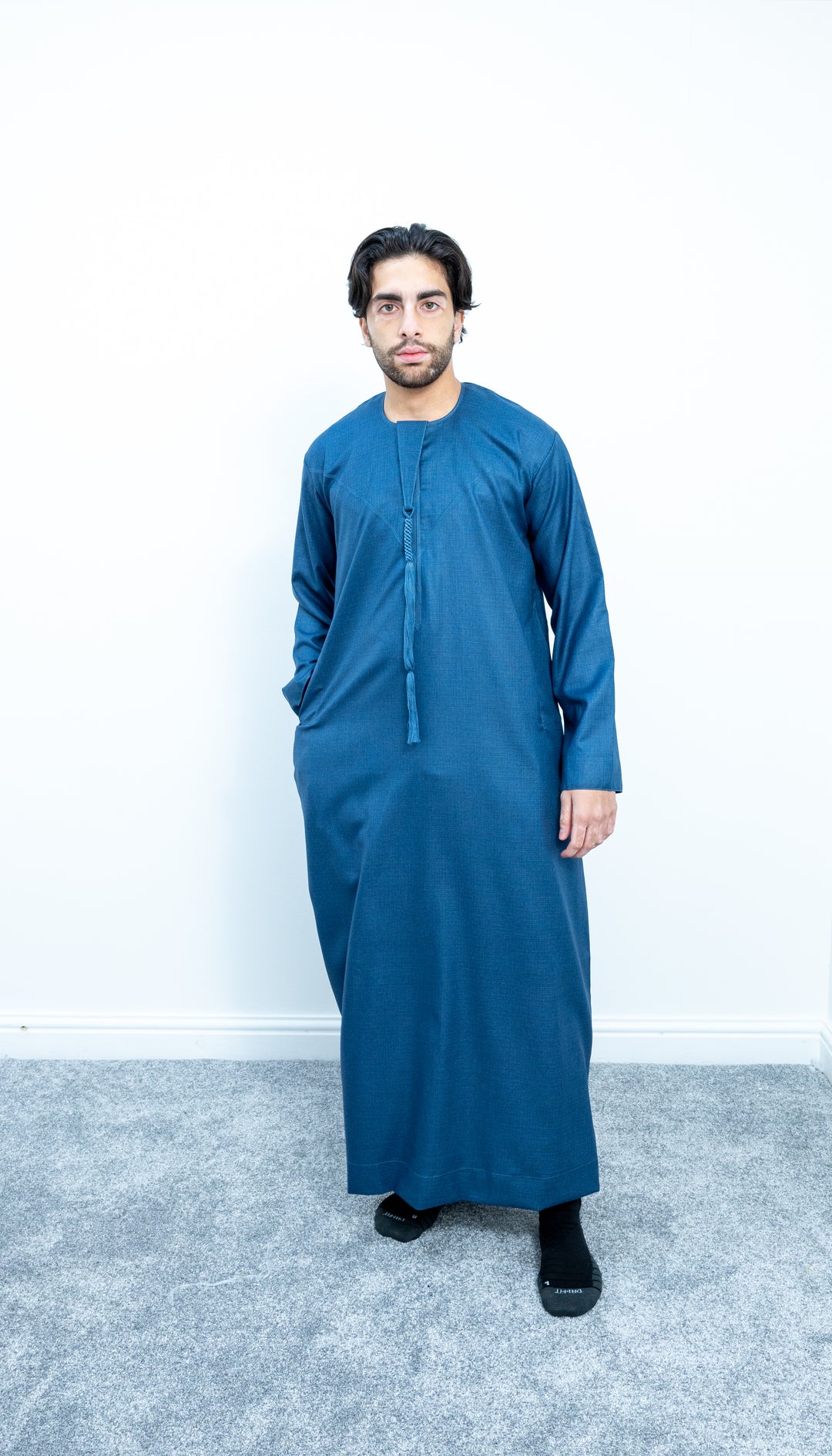 Premium Emirati Thobe - Sapphire Blue