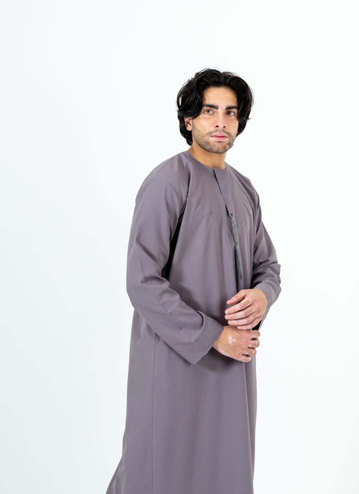 Basics Emirati Thobe- Slate Grey