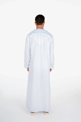 Omani Thobe- White & Ice Blue