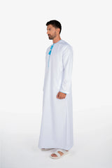 Omani Thobe- White & Ice Blue