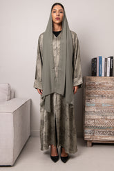 Petal Glow Abaya- Sage