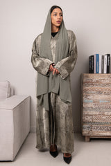 Petal Glow Abaya- Sage