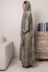 Petal Glow Abaya- Sage
