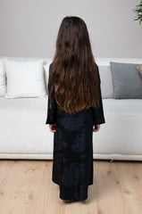 Midnight Petal Abaya Kids