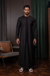 Winter Emirati Thobe- Imperial Black