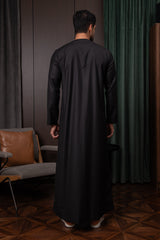 Winter Emirati Thobe- Imperial Black