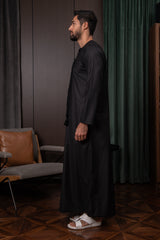 Winter Emirati Thobe- Imperial Black
