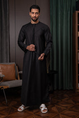 Winter Emirati Thobe- Imperial Black