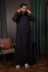 Moroccan Thobe- Onyx Black