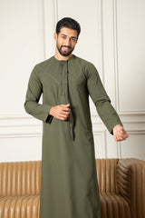 Essentials Emirati Thobe- Olive Green