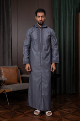 Moroccan Thobe- Steel Grey