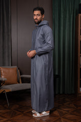 Moroccan Thobe- Steel Grey