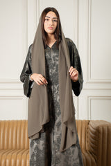 Midnight Petal Abaya- Grey