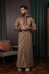 Moroccan Thobe- Pebble Brown