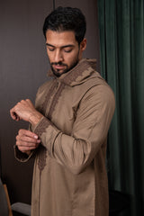 Moroccan Thobe- Pebble Brown