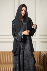 Midnight Petal Abaya- Blue