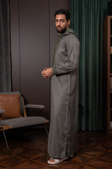 Moroccan Thobe- Olive Green