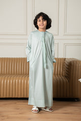 Kids Emirati Thobe- Glacier Green
