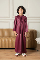 Kids Emirati Thobe- Deep Maroon