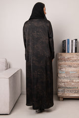 Petal Glow Abaya- Black
