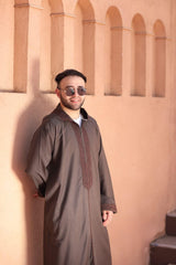Moroccan Thobe- Umber Brown