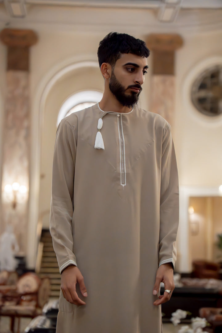 Omani Thobe- Beige & White