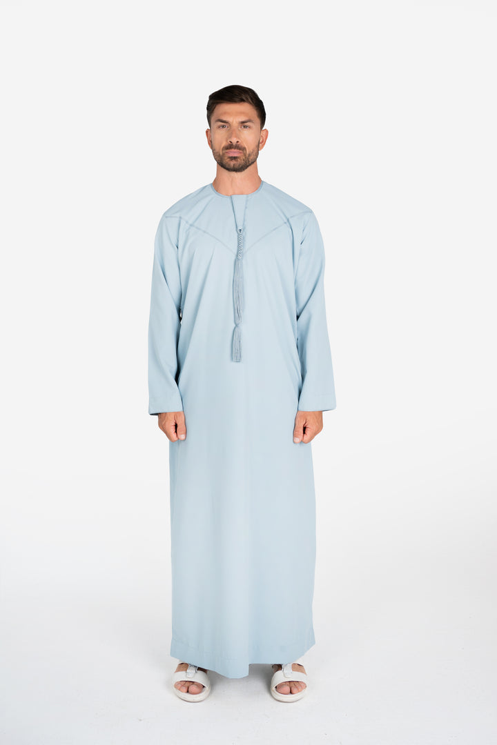 Basics Emirati Thobe- Stone Blue