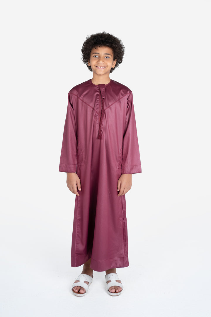 Kids Emirati Thobe- Maroon