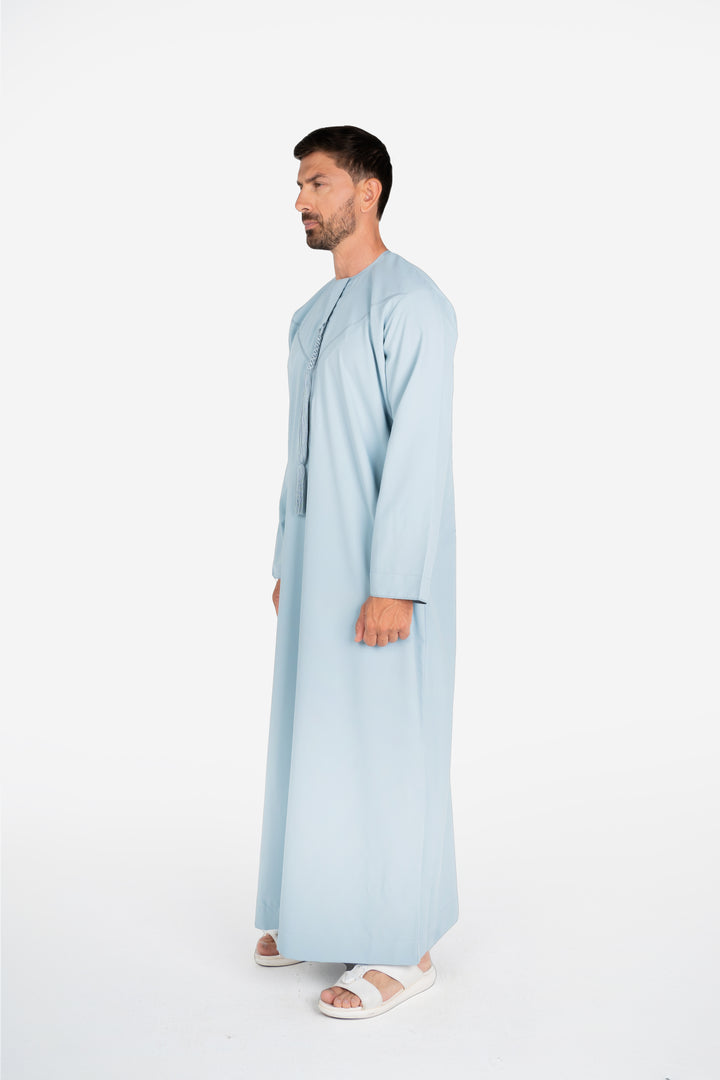 Basics Emirati Thobe- Stone Blue