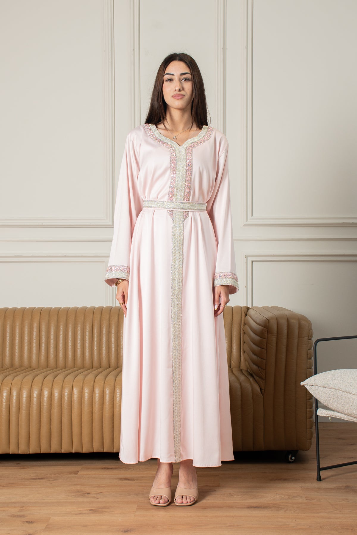 Yasmine Djellaba- Baby Pink