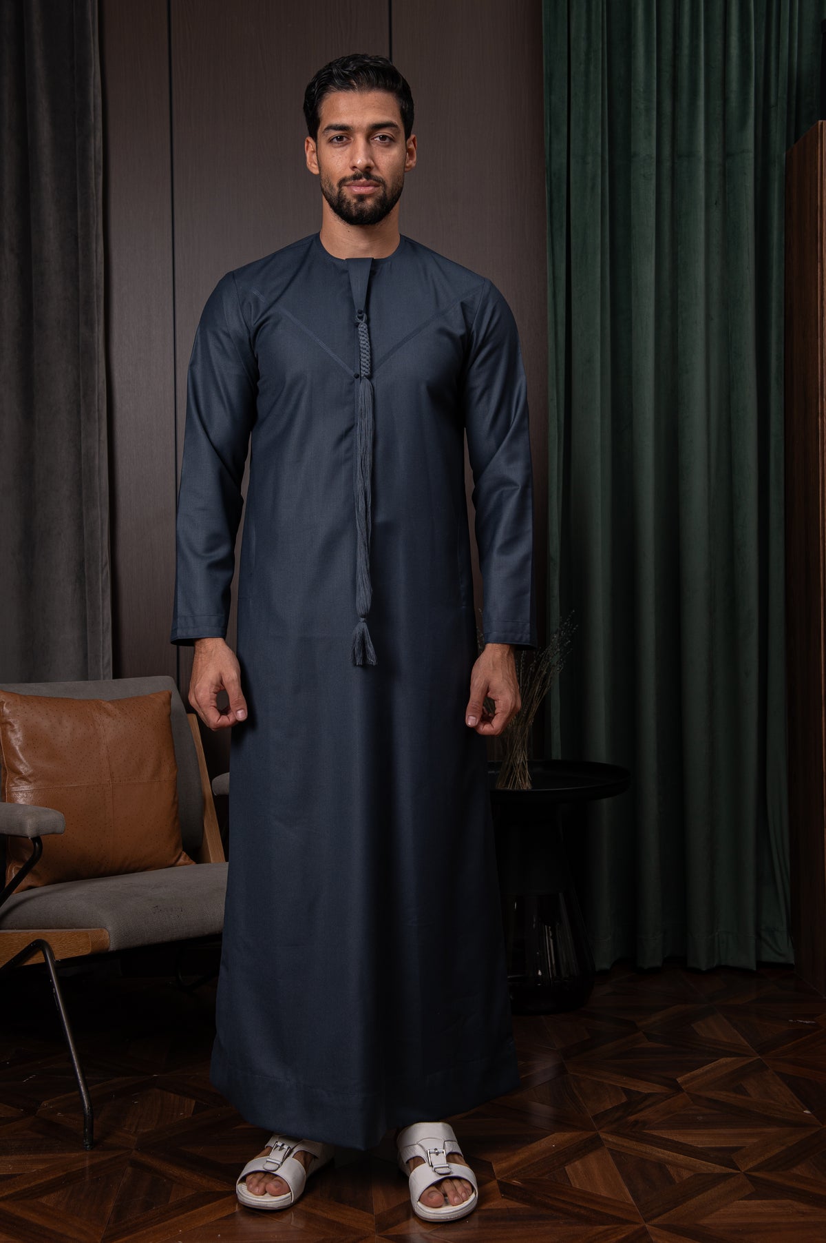 Winter Emirati Thobe- Imperial Blue