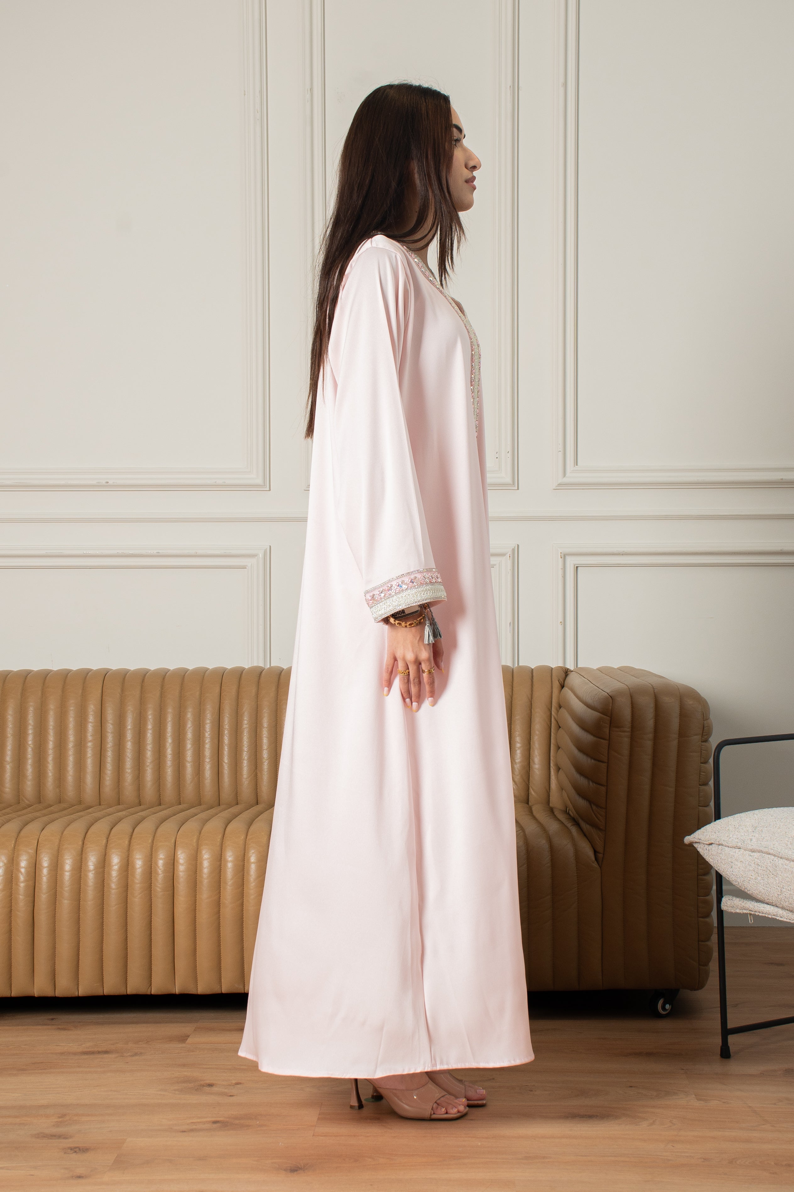 Yasmine Djellaba- Baby Pink