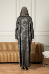 Midnight Petal Abaya- Grey