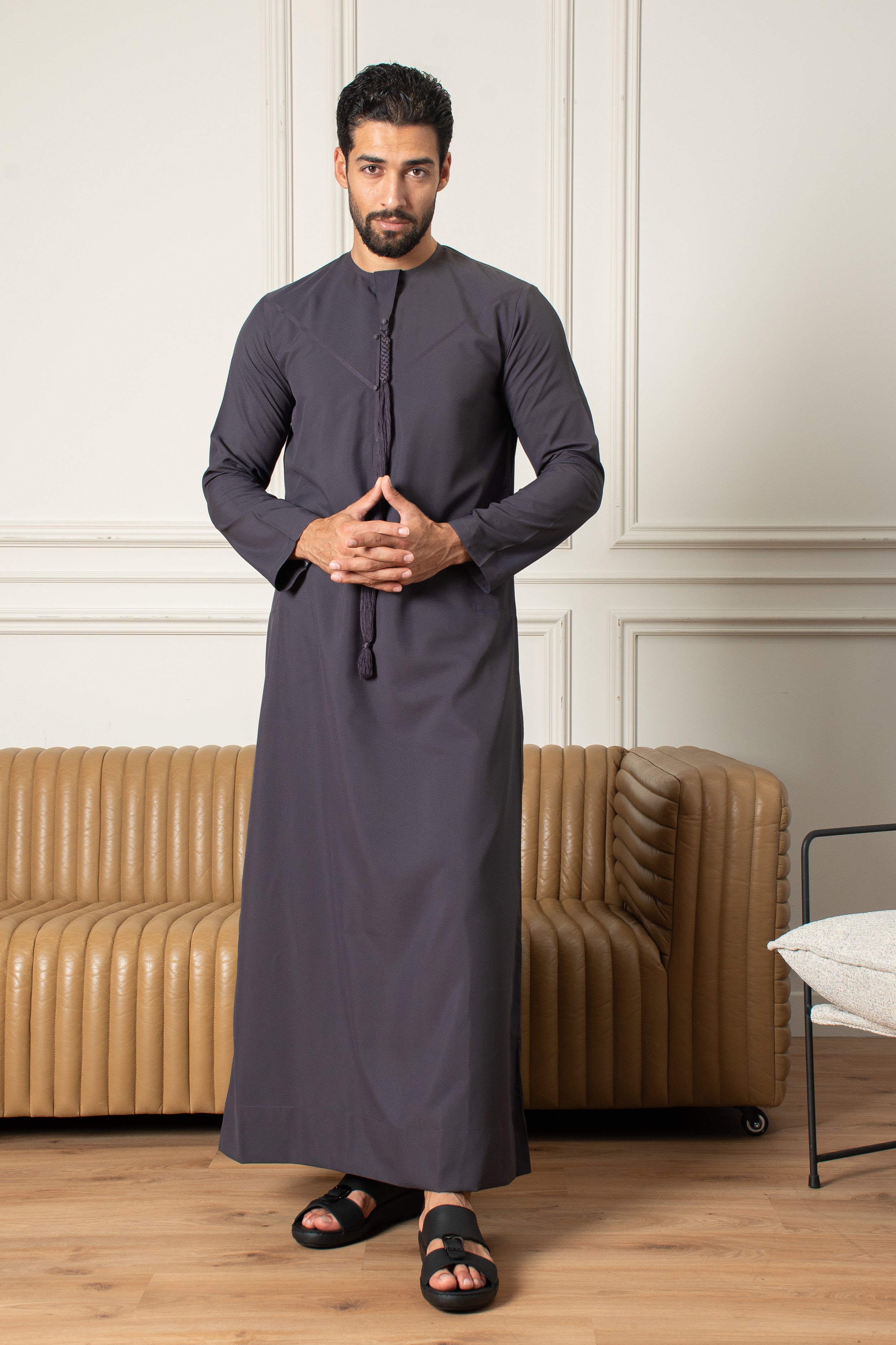 Essentials Emirati Thobe- Slate Grey