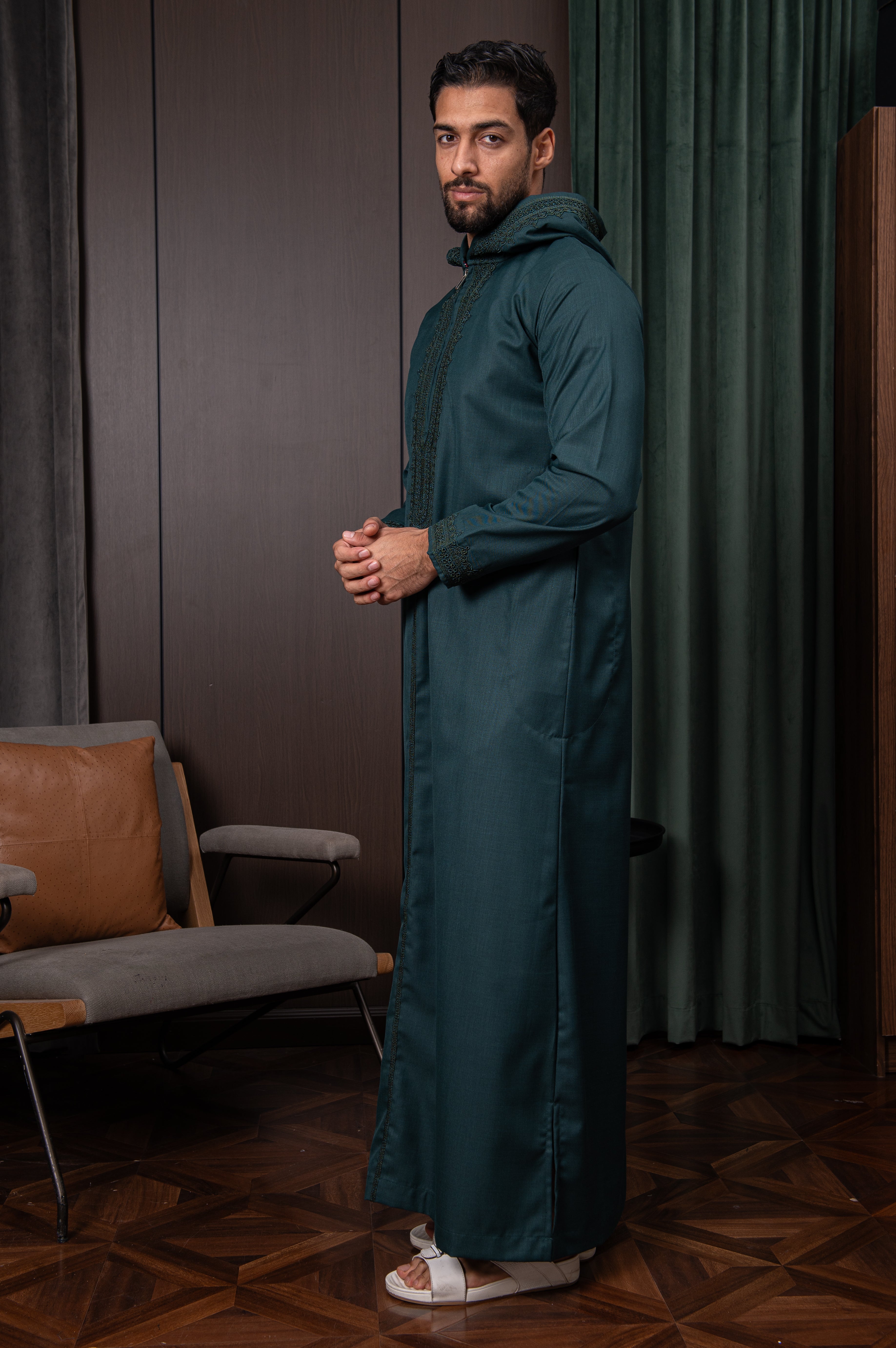 Moroccan Thobe- Racing Green