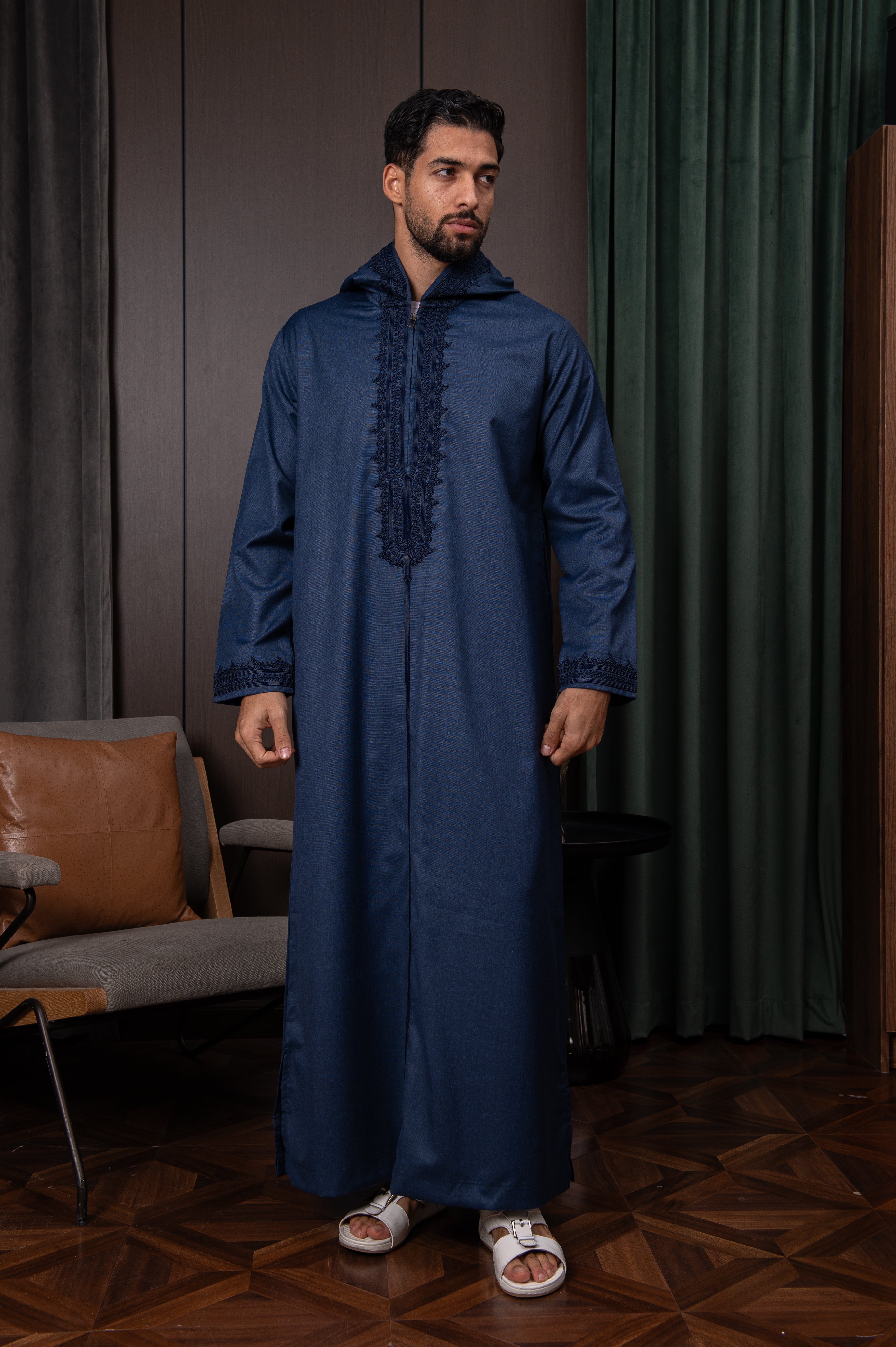 Moroccan Thobe- Royal Blue