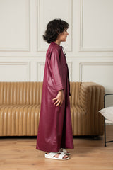 Kids Emirati Thobe- Deep Maroon