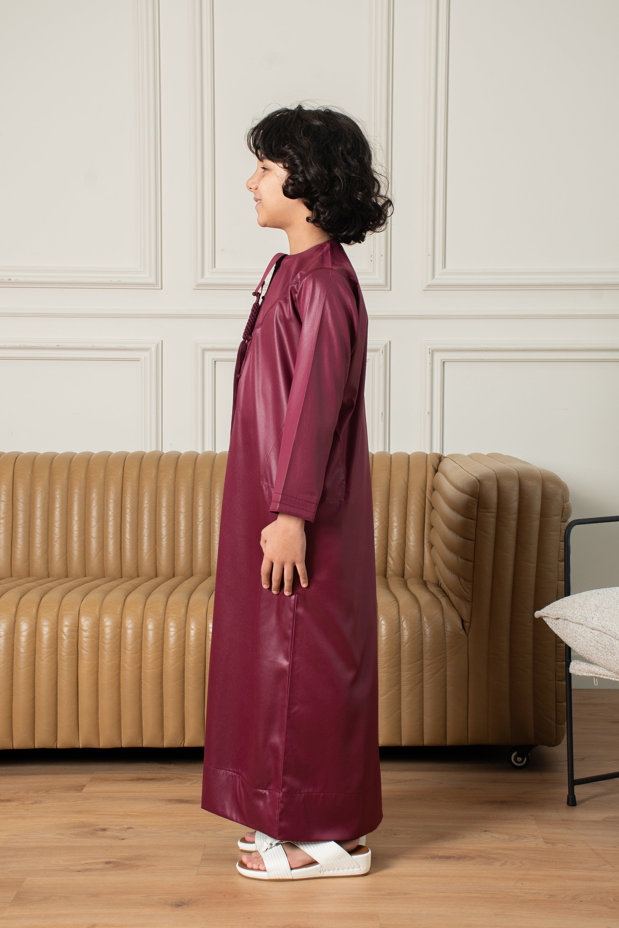 Kids Emirati Thobe- Deep Maroon