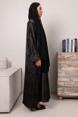 Petal Glow Abaya- Black